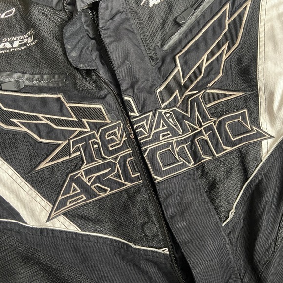 Arctic Cat Team Arctic Sno Pro A-Tex Snowmobile Jacket Black White *READ* Sz L M - Picture 7 of 16